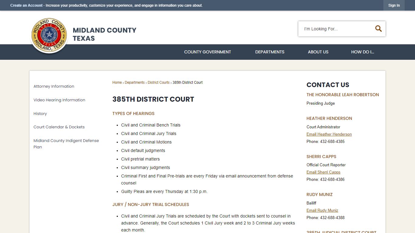 385th District Court | Midland County, TX